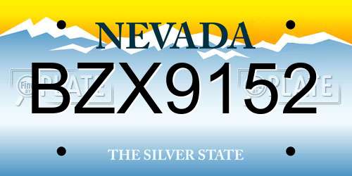 BZX9152 Nevada License Plate