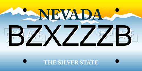 BZXZZZB Nevada License Plate