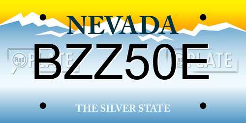 BZZ50E Nevada License Plate