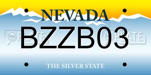BZZB03 Nevada License Plate