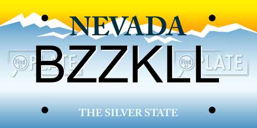 BZZKLL Nevada License Plate