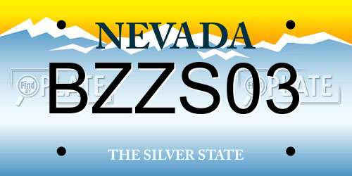 BZZS03 Nevada License Plate