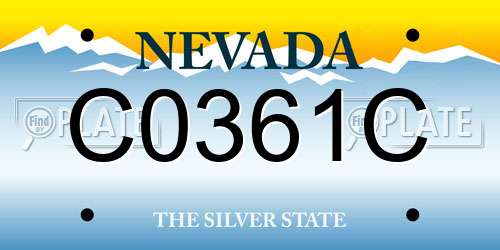 C0361C Nevada License Plate