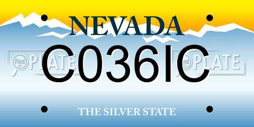 C036IC Nevada License Plate
