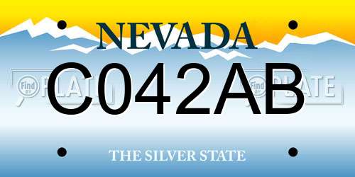 C042AB Nevada License Plate
