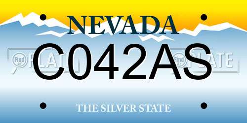 C042AS Nevada License Plate
