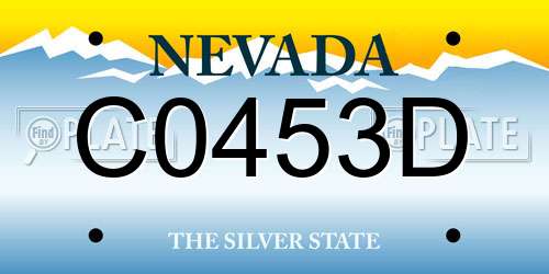 C0453D Nevada License Plate