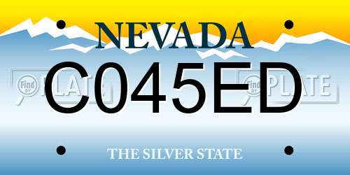 C045ED Nevada License Plate