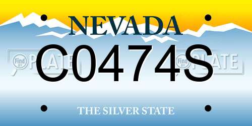C0474S Nevada License Plate