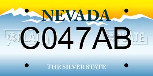 C047AB Nevada License Plate