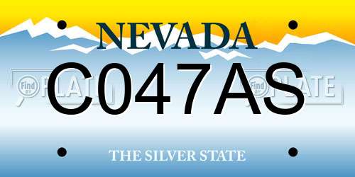 C047AS Nevada License Plate