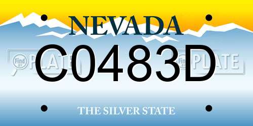C0483D Nevada License Plate