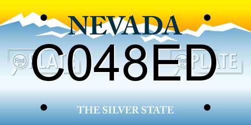 C048ED Nevada License Plate