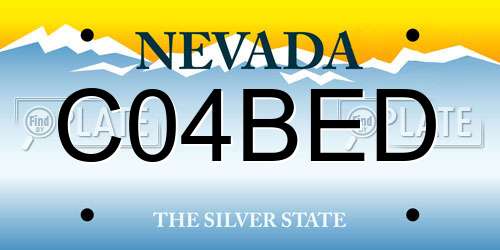 C04BED Nevada License Plate