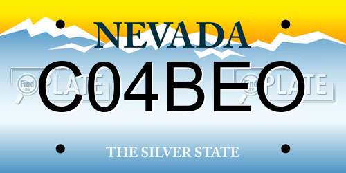 C04BEO Nevada License Plate