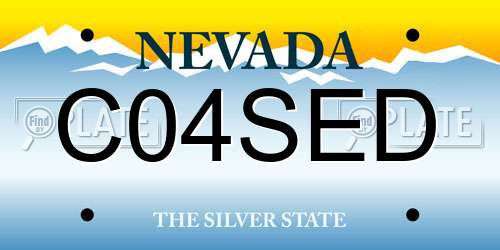 C04SED Nevada License Plate
