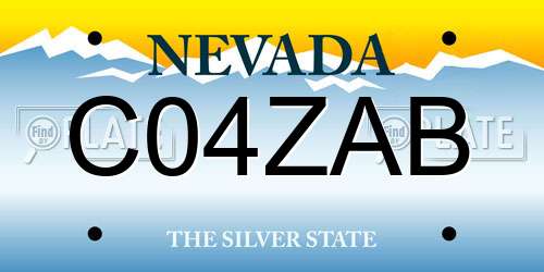 C04ZAB Nevada License Plate
