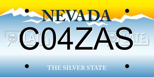 C04ZAS Nevada License Plate