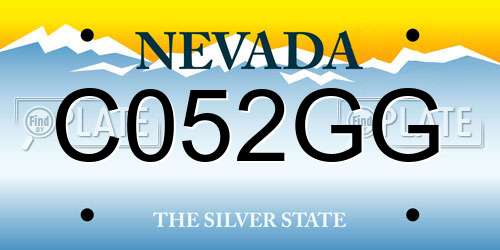 C052GG Nevada License Plate