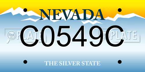 C0549C Nevada License Plate