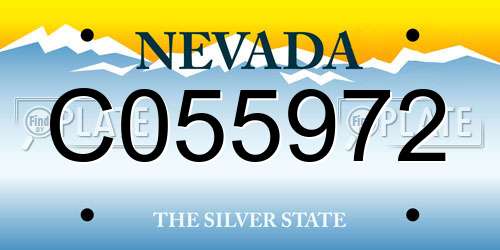 C055972 Nevada License Plate
