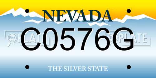 C0576G Nevada License Plate