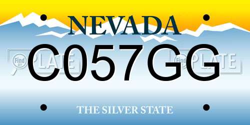 C057GG Nevada License Plate