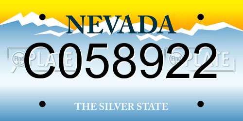 C058922 Nevada License Plate