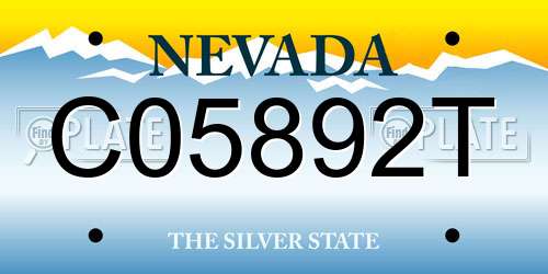 C05892T Nevada License Plate