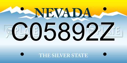 C05892Z Nevada License Plate