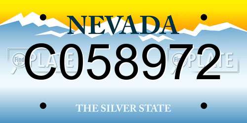 C058972 Nevada License Plate