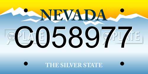 C058977 Nevada License Plate