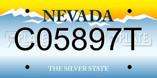 C05897T Nevada License Plate