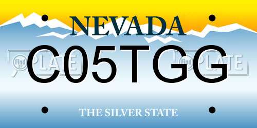 C05TGG Nevada License Plate