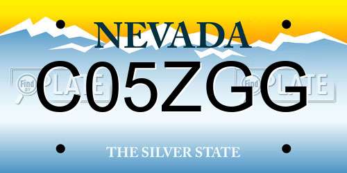 C05ZGG Nevada License Plate