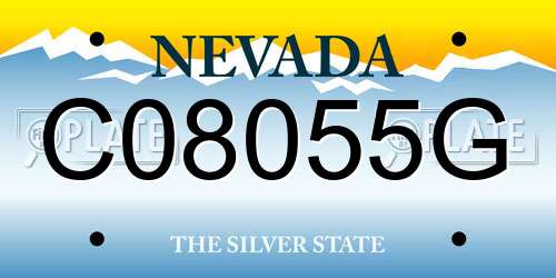 C08055G Nevada License Plate