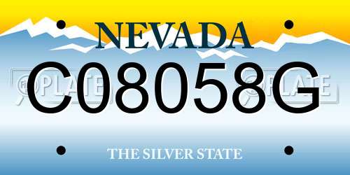 C08058G Nevada License Plate