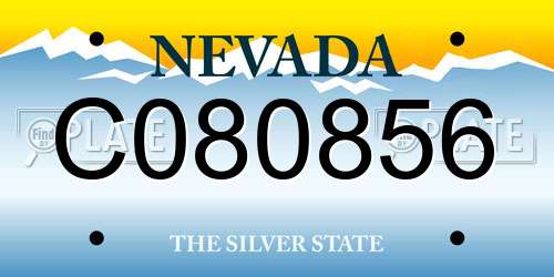 C080856 Nevada License Plate