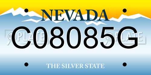 C08085G Nevada License Plate