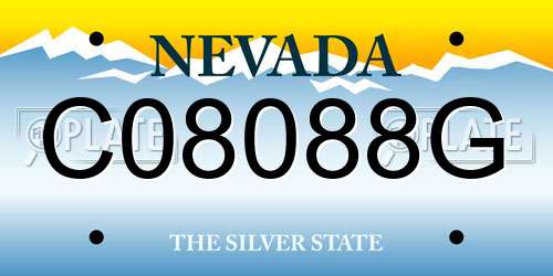 C08088G Nevada License Plate