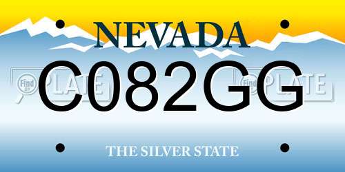 C082GG Nevada License Plate