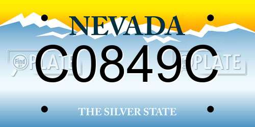 C0849C Nevada License Plate