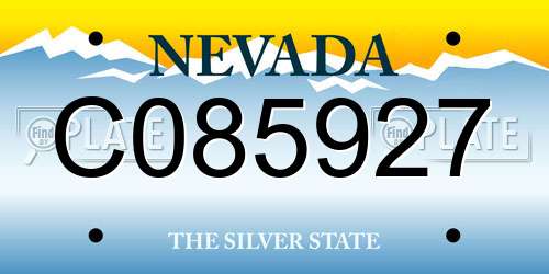 C085927 Nevada License Plate