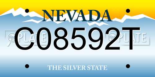 C08592T Nevada License Plate