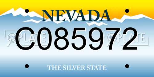C085972 Nevada License Plate