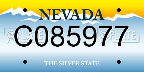 C085977 Nevada License Plate