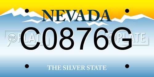 C0876G Nevada License Plate