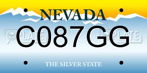 C087GG Nevada License Plate