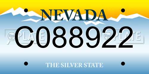 C088922 Nevada License Plate