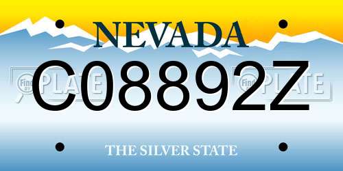 C08892Z Nevada License Plate